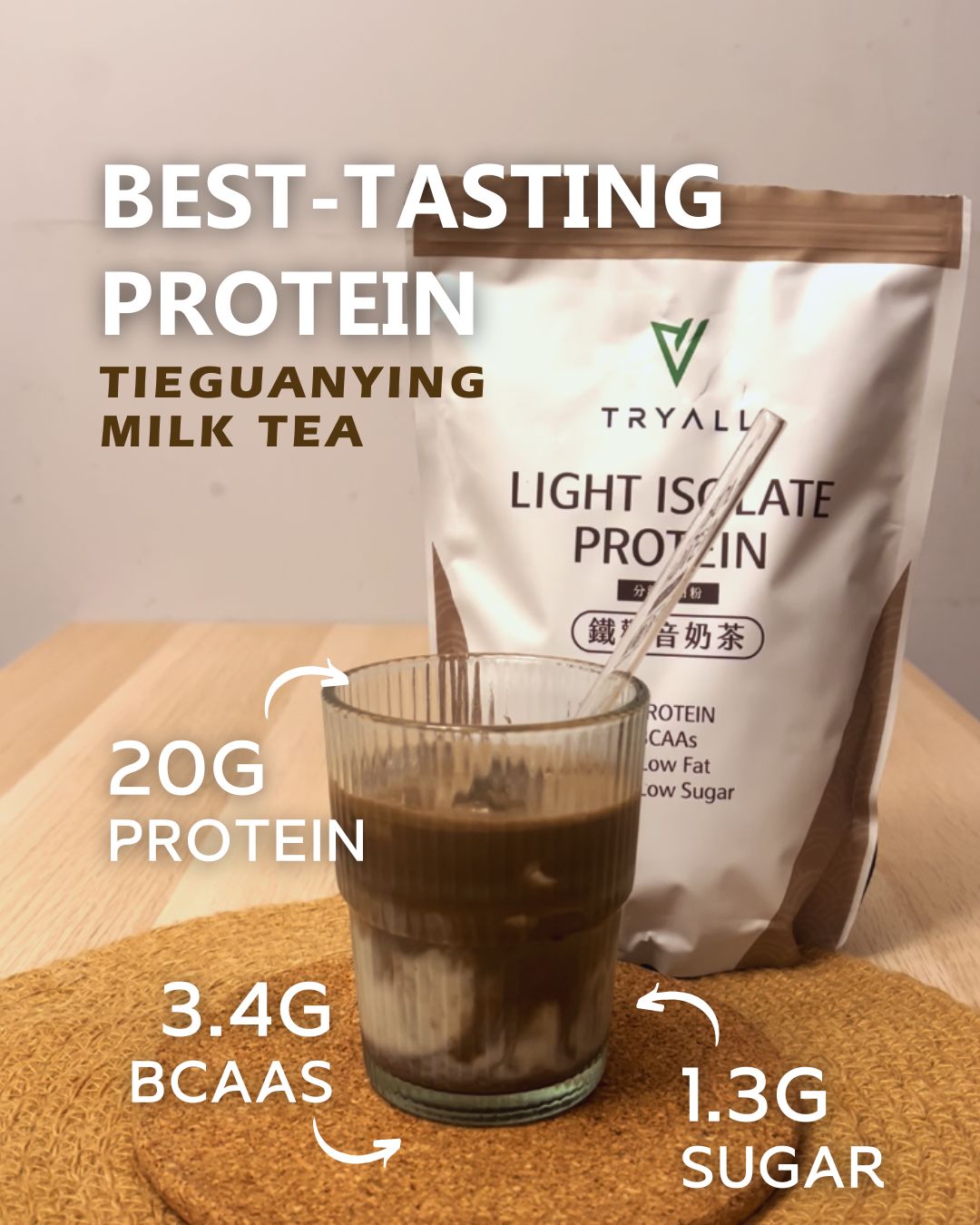 Mixing Tieguanying Milk Tea LIGHT Whey Isolate Protein